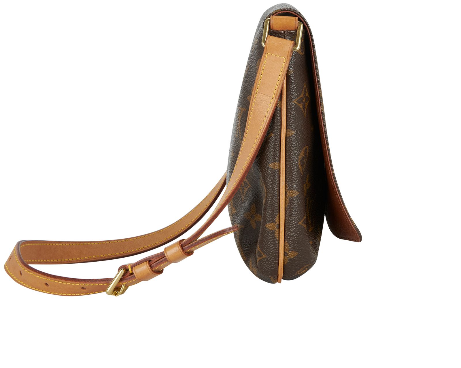 Musette Tango Bag, &pound;710, Handbags, Brown, Coated Canvas/Leather, Side view